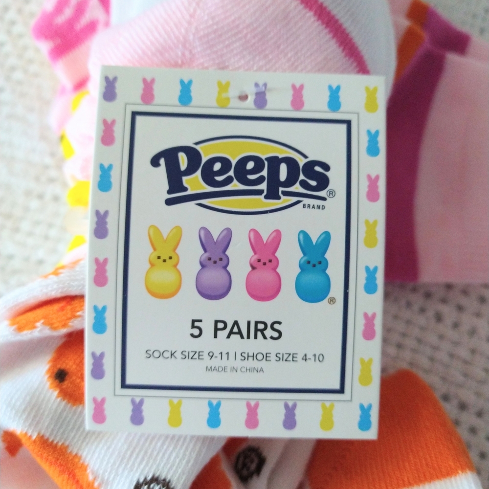 Women's PEEPS New 5-Pack Ankle Socks Shoe Size 4-10 Adult - Picture 2 of 2